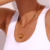 Jewelry Simple Style Solid Color 304 Stainless Steel 18K Gold Plated Plating Pendant Necklace