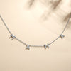 925 Sterling Silver Zircon cable chain Plating Inlay Letter Necklace