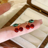 1 Pair Cute Sweet Cherry Inlay Alloy Artificial Gemstones Rhinestones Ear Studs