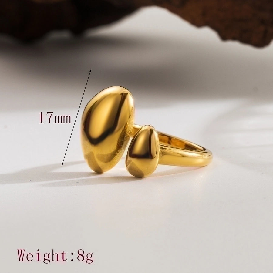 Jewelry IG Style Exaggerated Simple Style Solid Color 304 Stainless Steel 18K Gold Plated Open Rings