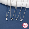 925 Sterling Silver Long-Lasting Plated Zircon cable chain Plating Inlay letter Pendant Necklace