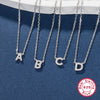 925 Sterling Silver Long-Lasting Plated Zircon cable chain Plating Inlay letter Pendant Necklace