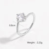 White Gold Plated 925 Sterling Silver Zircon Square Heart Shape Rings 925 Sterling Silver Rings