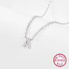 925 Sterling Silver Long-Lasting Plated Zircon cable chain Plating Inlay letter Pendant Necklace