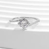 White Gold Plated 925 Sterling Silver Zircon Square Heart Shape Rings 925 Sterling Silver Rings