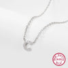 925 Sterling Silver Long-Lasting Plated Zircon cable chain Plating Inlay letter Pendant Necklace