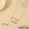 Jewelry Elegant Star Moon Heart Shape 316 Stainless Steel  Acrylic Imitation Pearl 18K Gold Plated Plating Inlay Double Layer Necklaces Long Necklace cable chain