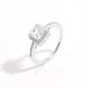 White Gold Plated 925 Sterling Silver Zircon Square Heart Shape Rings 925 Sterling Silver Rings