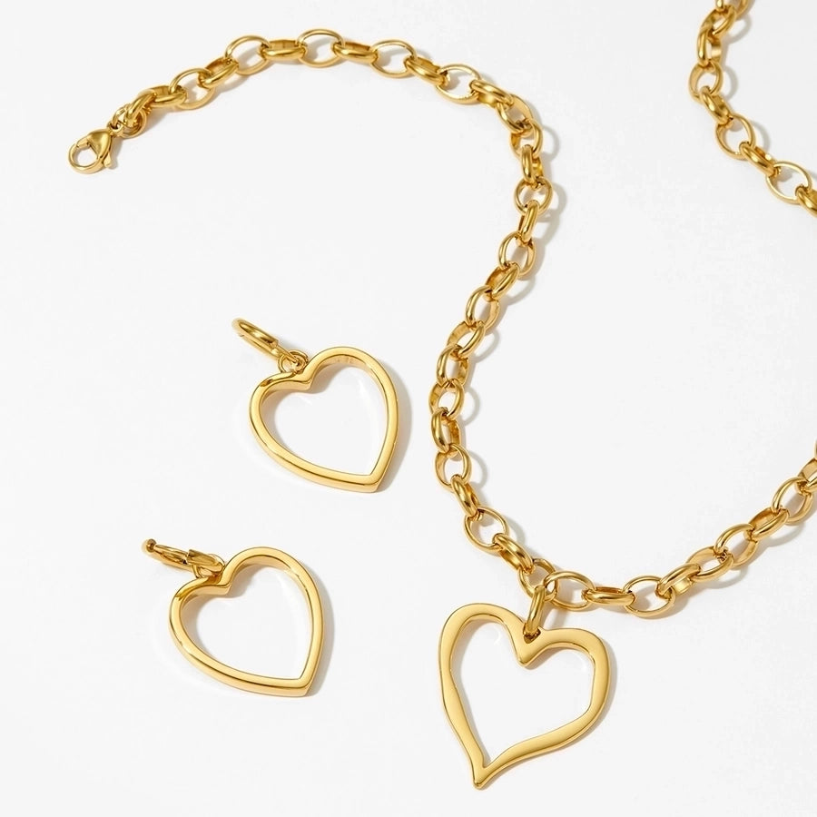 Jewelry Modern Style Sweet Heart Shape 304 Stainless Steel 316 Stainless Steel  16K Gold Plated White Gold Plated Gold Plated Jewelry Set