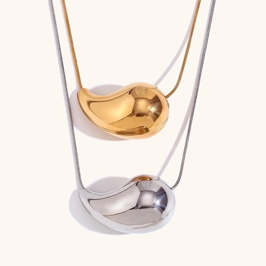 Jewelry Simple Style Solid Color 304 Stainless Steel 18K Gold Plated Plating Pendant Necklace