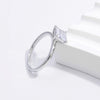 White Gold Plated 925 Sterling Silver Zircon Square Heart Shape Rings 925 Sterling Silver Rings