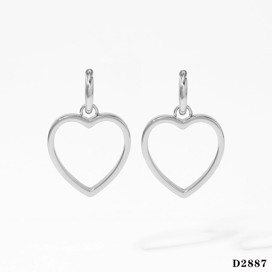 Jewelry Modern Style Sweet Heart Shape 304 Stainless Steel 316 Stainless Steel  16K Gold Plated White Gold Plated Gold Plated Jewelry Set