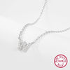 925 Sterling Silver Long-Lasting Plated Zircon cable chain Plating Inlay letter Pendant Necklace