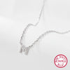 925 Sterling Silver Long-Lasting Plated Zircon cable chain Plating Inlay letter Pendant Necklace