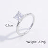 White Gold Plated 925 Sterling Silver Zircon Square Heart Shape Rings 925 Sterling Silver Rings