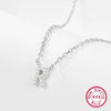 925 Sterling Silver Long-Lasting Plated Zircon cable chain Plating Inlay letter Pendant Necklace