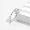 White Gold Plated 925 Sterling Silver Zircon Square Heart Shape Rings 925 Sterling Silver Rings